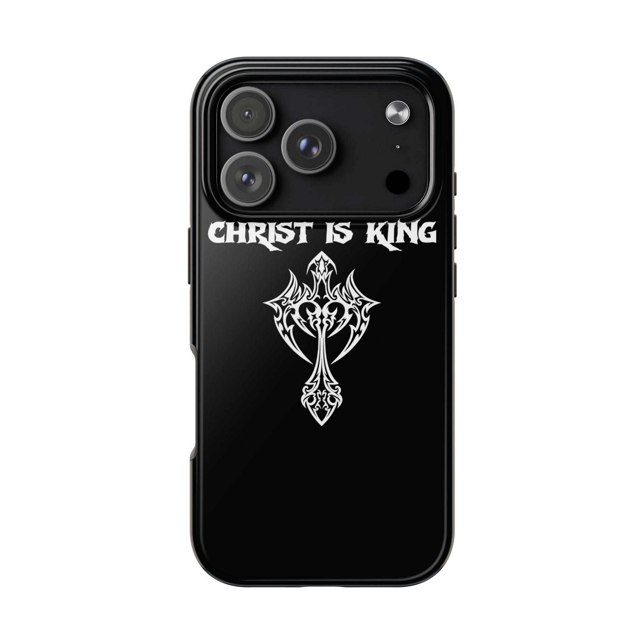 "Christ Is King" Black Christian Cross Protective Case
